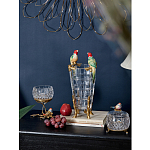 Ваза из прозрачного стекла с бронзовыми ножками и фигурками попугаев Eden Garden porcelain and bronze варинант исполнения - 2 | Loft Concept в Санкт-петербурге