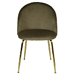 Стул велюровый хаки на золотистых металлических ножках Vendramin Chair варинант исполнения - 1 | Loft Concept в Санкт-петербурге