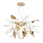 Люстра подвесная с белыми матовыми и золотыми глянцевыми листьями Wintery flovers варинант исполнения - 1 | Loft Concept в Санкт-петербурге
