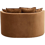 Кушетка круглая с обивкой из велюра коричневая Milky Brown Chair варинант исполнения - 4 | Loft Concept в Санкт-петербурге