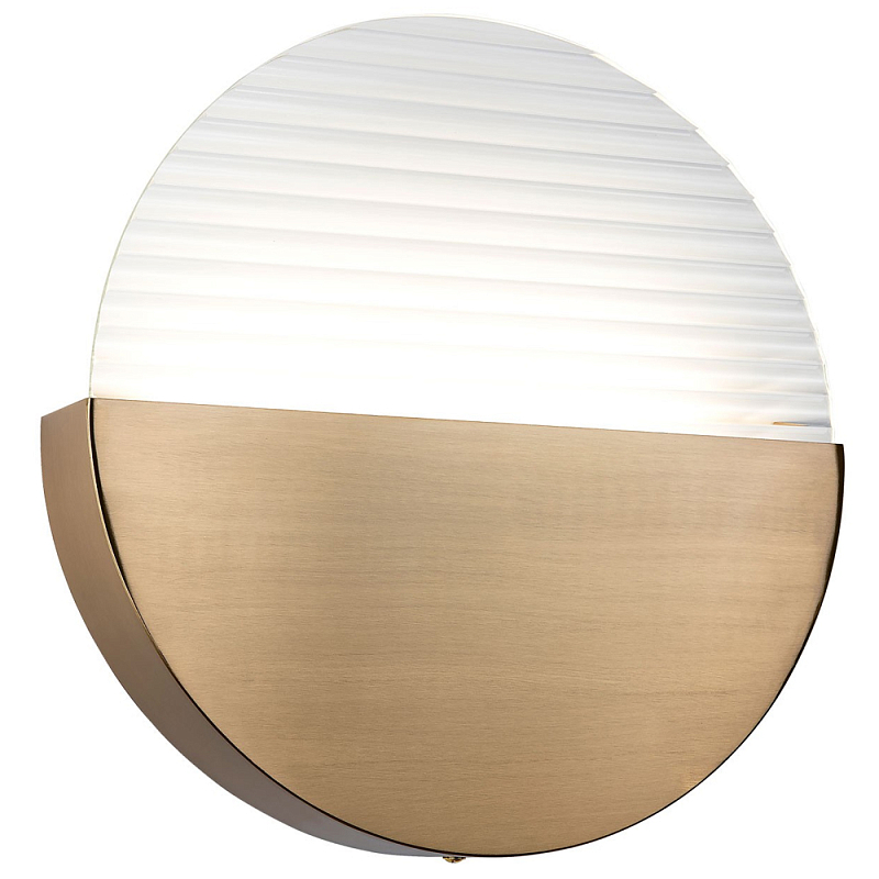 Бра в форме диска Leone Round Wall Lamp Brass Прозрачный Латунь в Санкт-петербурге | Loft Concept 