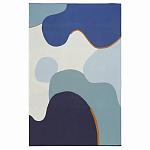 Плед из хлопка синего цвета с абстрактным принтом Elysian Flow Ocean варинант исполнения - 1 | Loft Concept в Санкт-петербурге