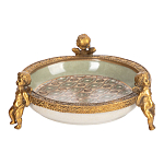 Чаша фарфоровая на бронзовых ножках в виде ангелов Porcelain Angels of Paradise варинант исполнения - 1 | Loft Concept в Санкт-петербурге