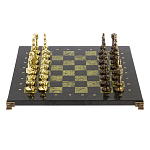 Шахматы Ренессанс из бронзы с доской из натурального камня Змеевик Decorative Thematic Chess  варинант исполнения - 1 | Loft Concept в Санкт-петербурге