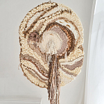 Овальный Современный Гобелен Абстракция в бежевых тонах Shallow варинант исполнения - 1 | Loft Concept в Санкт-петербурге