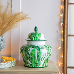 Ваза с зелёными листьями и крышкой Vase Green Leaves варинант исполнения - 3 | Loft Concept в Санкт-петербурге