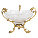 Чаша из прозрачного рельефного стекла на бронзовой подставке Eden Garden варинант исполнения - 1 | Loft Concept в Санкт-петербурге