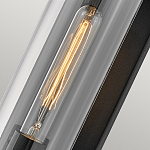 Настенный фонарь в индустриальном стиле с вытянутым цилиндрическим плафоном из прозрачного стекла и черным корпусом Hinkley варинант исполнения - 1 | Loft Concept в Санкт-петербурге