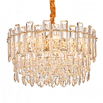 Круглая люстра с хрустальными подвесками на золотистом каркасе Gorgeous Crystal Light варинант исполнения - 3 | Loft Concept в Санкт-петербурге