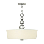 Люстра подвесная с белым тканевым цилиндрическим абажуром и декоративными шарами Hinkley варинант исполнения - 2 | Loft Concept в Санкт-петербурге