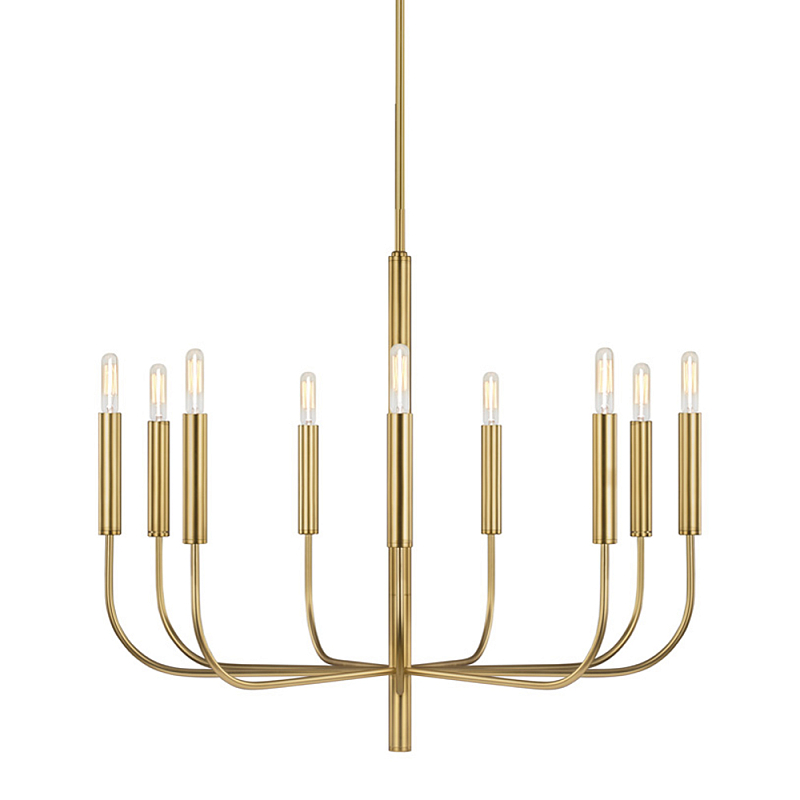 Люстра подвесная с 9-ю лампами Feiss Никель Латунь в Санкт-петербурге | Loft Concept 