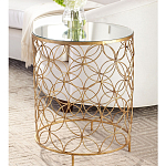 Приставной стол золотой с зеркальной столешницей Golden Symphony варинант исполнения - 2 | Loft Concept в Санкт-петербурге