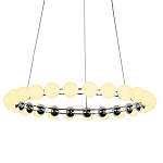 Люстра светодиодная кольцевая с круглыми плафонами белого цвета PEARLS Suspension 48 варинант исполнения - 1 | Loft Concept в Санкт-петербурге