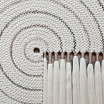 Художественный Гобелен Макраме White Disk Harmony варинант исполнения - 1 | Loft Concept в Санкт-петербурге