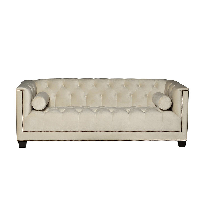 Диван Modern Velvet Tuxedo Sofa ivory ( слоновая кость ) в Санкт-петербурге | Loft Concept 