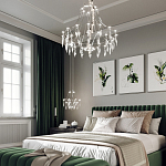 Люстра подвесная из металла с хрустальными подвесками прозрачного цвета Quasar 41 варинант исполнения - 13 | Loft Concept в Санкт-петербурге