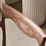 Стул деревянный с мягким сиденьем из коричневой натуральной кожи Moon Walnut Furniture варинант исполнения - 6 | Loft Concept в Санкт-петербурге