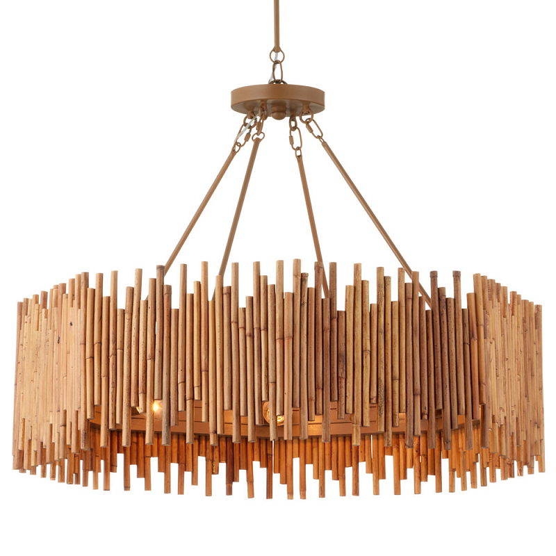 Люстра с абажуром из ротанга Wicker Furniture Бежевый в Санкт-петербурге | Loft Concept 