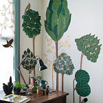 Обои ручная роспись Mughal Trees Original colourway on linen варинант исполнения - 1 | Loft Concept в Санкт-петербурге