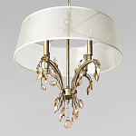 Люстра подвесная круглая с тканевым полупрозрачным абажуром и подвесками 4 лампы Gilded Elegance варинант исполнения - 4 | Loft Concept в Санкт-петербурге