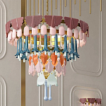 Люстра круглая с декором из разноцветных элементов в виде листьев Changing Seasons варинант исполнения - 11 | Loft Concept в Санкт-петербурге