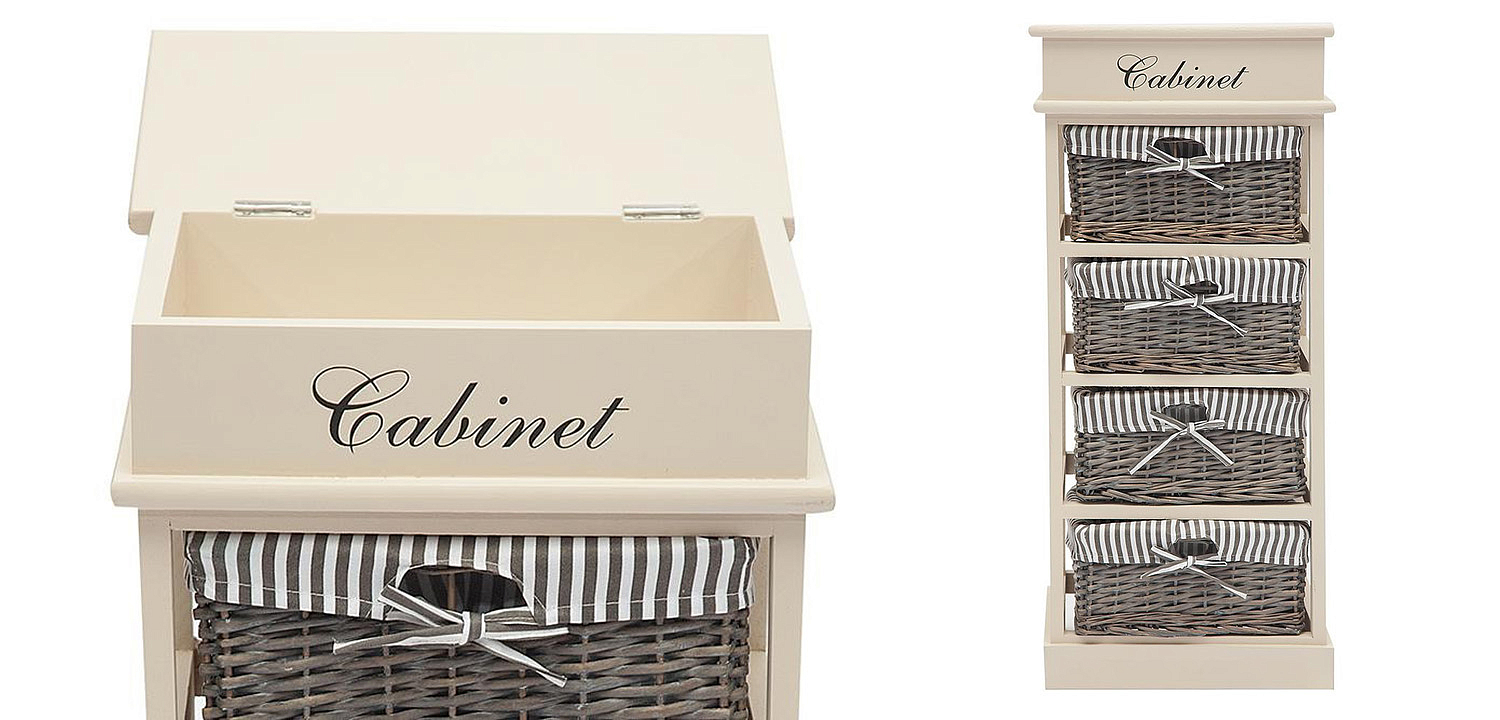 Тумба с 4 корзинами Provence Butter White 4 Boxes - Loft-Concept в Санкт-петербурге