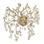 Бра золотого цвета с ветвями и прозрачными хрустальнымих подвесками Droplet Chandelier варинант исполнения - 1 | Loft Concept в Санкт-петербурге