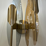 Бра с двумя плафонами дымчатого и янтарного цвета Vertical Glass варинант исполнения - 3 | Loft Concept в Санкт-петербурге