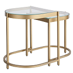 Комплект из 2-х приставных столиков на металлическом основании цвета латунь Ambassador варинант исполнения - 1 | Loft Concept в Санкт-петербурге