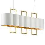 Люстра прямоугольная с белыми цилиндрическими абажурами White Ribbon варинант исполнения - 6 | Loft Concept в Санкт-петербурге