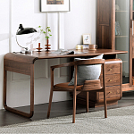 Стол рабочий округлой формы с 3-мя ящиками  Working Moonnut Table варинант исполнения - 8 | Loft Concept в Санкт-петербурге