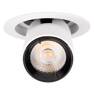 Встраиваемый спот светодиодный белого цвета с круглой рамкой и выдвижным цилиндрическим плафоном Framed Beam