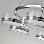 Люстра светодиодная с 8-ю прозрачными плафонами цилиндрической формы из акрила и стекла с пультом для регулировки света Glass Lamp Chromium варинант исполнения - 3 | Loft Concept в Санкт-петербурге