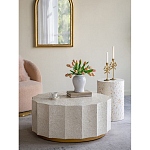 Стол кофейный с отделкой раковинами устриц Coastal Charm варинант исполнения - 4 | Loft Concept в Санкт-петербурге