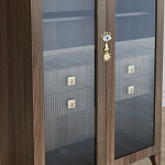 Дизайнерский шкаф витрина Elsa Dreams Walnut с 4-мя ящиками варинант исполнения - 4 | Loft Concept в Санкт-петербурге