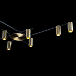 Потолочный светильник с 10-ю цилиндрическими плафонами цвета латунь TRIBES CHANDELIER варинант исполнения - 5 | Loft Concept в Санкт-петербурге