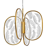 Люстра с гравировкой на акриловых плафонах Gravyura Bronze D 50 см варинант исполнения - 1 | Loft Concept в Санкт-петербурге