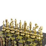 Шахматы Ренессанс из бронзы с доской из натурального камня Змеевик Decorative Thematic Chess  варинант исполнения - 3 | Loft Concept в Санкт-петербурге