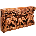 Панно из дерева слоны Panel With Animals варинант исполнения - 2 | Loft Concept в Санкт-петербурге