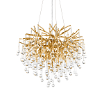 Люстра подвесная с прозрачными стеклянными подвесками в форме капель Диаметр 60 см Droplet Chandelier варинант исполнения - 8 | Loft Concept в Санкт-петербурге