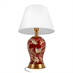 Настольная лампа бордовая с изображением птиц Slip Away варинант исполнения - 3 | Loft Concept в Санкт-петербурге