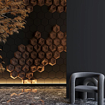 Гипсовая 3D панель с принтографией PM-41 варинант исполнения - 5 | Loft Concept в Санкт-петербурге