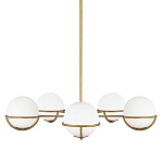 Люстра с 5-ю белыми шарообразными плафонами в сферические каркасах Feiss варинант исполнения - 1 | Loft Concept в Санкт-петербурге