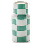 Ваза из фаянса Brighter than the Stars с шахматным принтом бирюзового цвета  варинант исполнения - 1 | Loft Concept в Санкт-петербурге