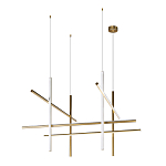 Люстра с 8-ю пересекающимися цилиндрическими плафонами на тонких тросах Trumpet tube варинант исполнения - 2 | Loft Concept в Санкт-петербурге