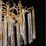 Люстра подвесная золотого цвета с разветвленными ветвями и прозрачными стеклянными подвесками Droplet Chandelier варинант исполнения - 6 | Loft Concept в Санкт-петербурге