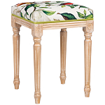 Банкетка из натурального бука золотистая с изображением птиц и цветов Blooming Bird варинант исполнения - 2 | Loft Concept в Санкт-петербурге