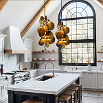 Люстра креативная из дисков цвета латунь Constellation Light and Style варинант исполнения - 4 | Loft Concept в Санкт-петербурге