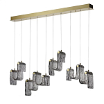 Подвесной светильник линейный с плафонами волнистой формы из фактурного стекла Big Wave варинант исполнения - 1 | Loft Concept в Санкт-петербурге