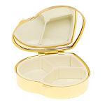 Таблетница карманная в форме сердца с 3-мя отделениями с зеркалом и накладкой из натурального камня Яшма Змеиная Gold Stone Pillboxes варинант исполнения - 3 | Loft Concept в Санкт-петербурге